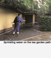 Sprinkling water