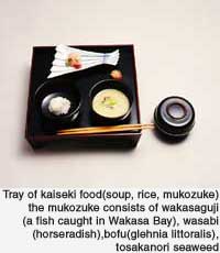 Tray of kaiseki cuisine