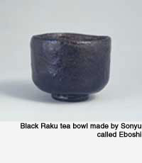 Black Raku tea bowl&nbsp;&nbsp;Eboshi
